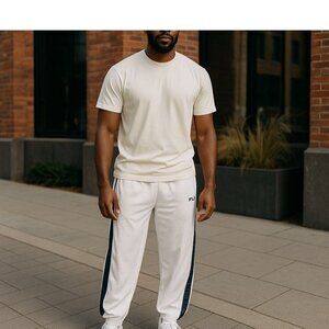 Fila Mens White Mesh Snap Tearaway Pants XL